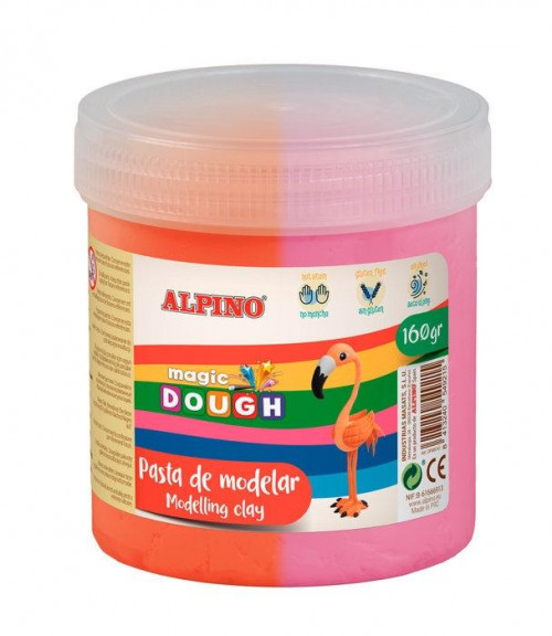 ALPINO PASTA DE MOLDEAR MAGIC DOUGH BOTE 160GR ROSA & NARANJA