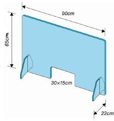 EXACOMPTA MAMPARA DE PROTECCIÓN DE MOSTRADOR 900X650MM 4MM DE METACRILATO INDIVIDUAL