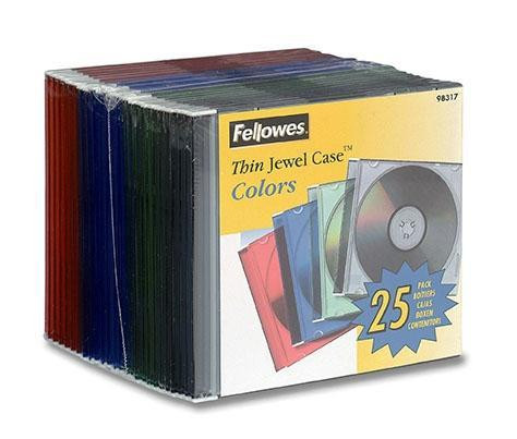 FELLOWES PACK 25 CAJAS CDS SLIM SURTIDOS