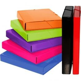 GRAFOPLÁS CAJAS DE PROYECTOS ECOPROJECT MULTILINE CON GOMAS Y LOMO DE 3CM LILA