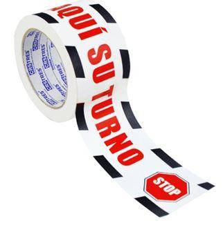 CINTA DE SEÑALIZACIÓN ADHESIVA 72MM X 25METROS ROJO/BLANCO 