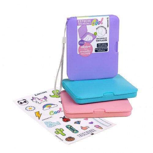 ESTUCHE PORTAMASCARILLA XSECURE-COOL CON PEGATINAS 1 UNIDAD ESTUCHE PORTAMASCARILLA XSECURE-COOL CON PEGATINAS 1 UNIDAD