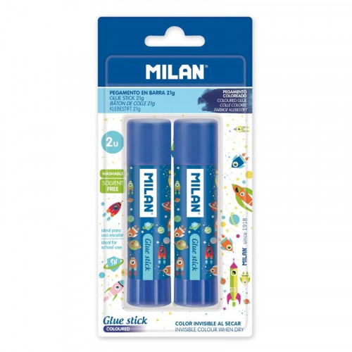 MILAN PEGAMENTO BARRA 21GR SPACE COLLECTION AZUL BLISTER -2U-