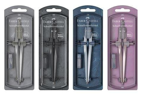 FABER CASTELL COMPÁS DE AJUSTE RÁPIDO STREAM 2020 C/RECAMBIO EN BLISTER SURTIDOS -CAJA CON 5U-