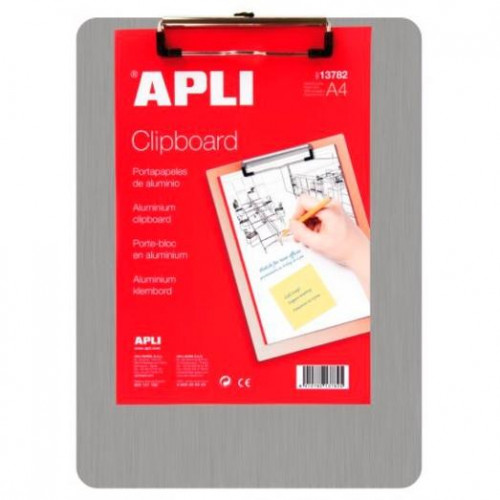 APLI CLIPBOARD A4 ALUMINIO 230X320MM PLATA APLI CLIPBOARD A4 ALUMINIO 230X320MM PLATA