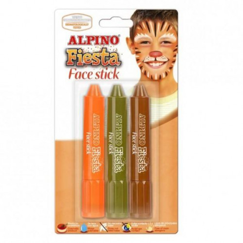 ALPINO MAQUILLAJE EN BARRA FIESTA FACE STICK BOYS COLORES BLISTER DE 3