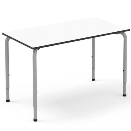 MESA ESCOLAR RECTANGLE 120X80CM REGULABLE EN ALTURA ESTRUCTURA METÁLICA BLANCO