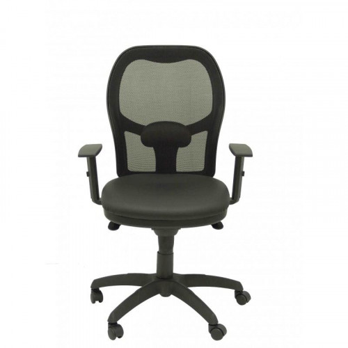 PIQUERAS Y CRESPO SILLA JORQUERA MALLA NEGRA ASIENTO SEMIPIEL NEGRO