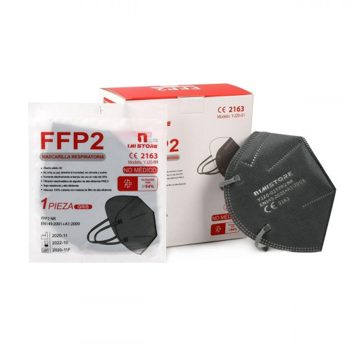 MASCARILLA FFP2 GRIS OSCURO CERTIFICADO EN 149:2001+A1 CON CLIP DE AJUSTE INDIVIDUAL