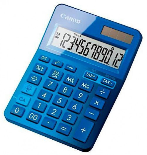 CANON CALCULADORA AZUL LS-123K ALIMENTACION DUAL (SOLAR Y PILAS)