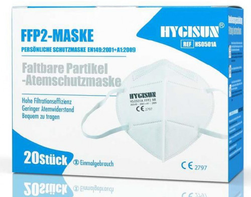 MASCARILLA  FFP2   BLANCA   CERT. EN 149:2001 + A1:2009 CON CLIP AJUSTE INDIVIDUAL