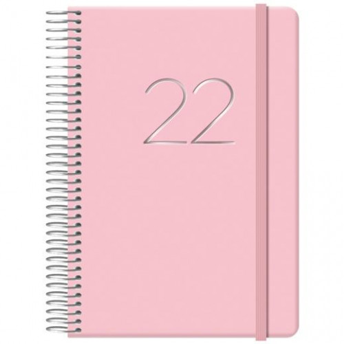 DOHE AGENDA ANUAL GLOSS ESPIRAL DIA PAGINA 12,5 X 18 CM ROSA