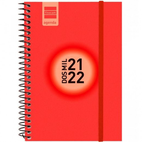 FINOCAM AGENDA ESCOLAR ESPIR LABEL E8 ESPIRAL SEMANA VISTA TAPA PP CASTELLANO 2021/22 ROJO