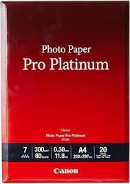 CANON PAPEL FOTOGRÁFICO PRO PLATINUM PT-101 20H.A4 300GR.