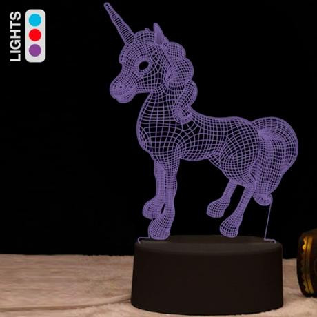I-TOTAL LAMPARA 3D UNICORNIO LUZ LED