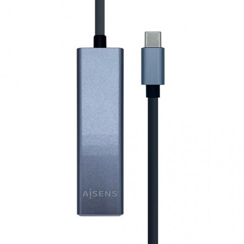 AISENS CONVERSOR USB3.1 GEN1 USB-C A ETHERNET GIGABIT 10/100/1000 MBPS + HUB 3XUSB3.0 GRIS 15CM