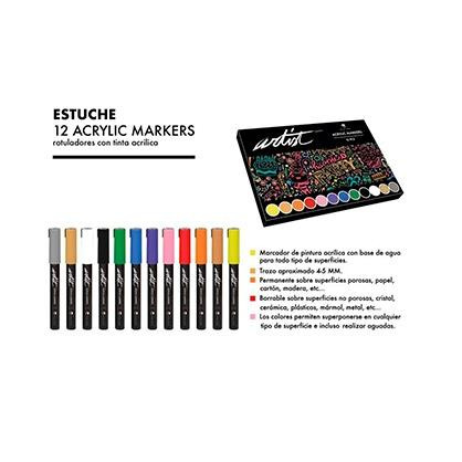 ALEX BOG ESTUCHE 12 ROTULADORES ACRÍLICOS GAMA ARTIST COLORES SURTIDOS ALEX BOG ESTUCHE 12 ROTULADORES ACRÍLICOS GAMA ARTIST COLORES SURTIDOS