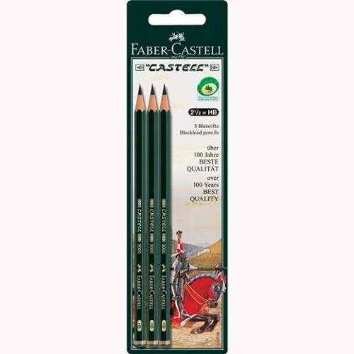 FABER CASTELL LÁPIZ DE GRAFITO 9000 HB EN BLISTER DE 3