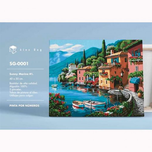 ALEX BOG SET DE PINTURA POR NÚMEROS PUEBLO DE MAR Y MONTAÑA C/SURTIDOS