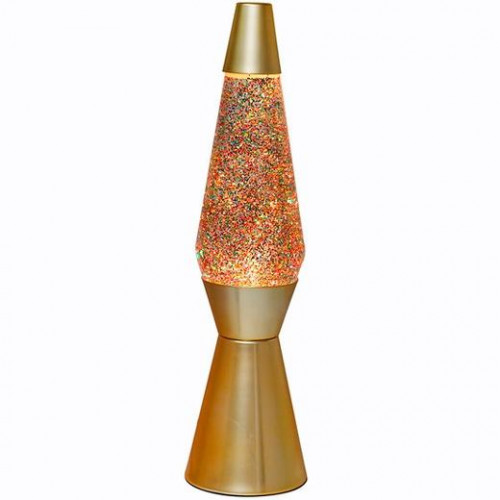 I-TOTAL LAMPARA LAVA 40CM CRISTAL GLITTER BASE ORO