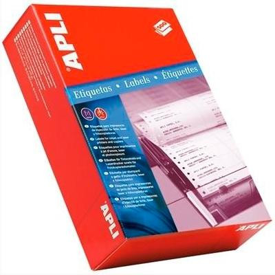 APLI PACK 500 HOJAS ETIQUETAS EN CONTINUO PLEGADAS MATRICIAL/LÁSER 73,7X23,3MM CANTOS ROMOS BLANCO