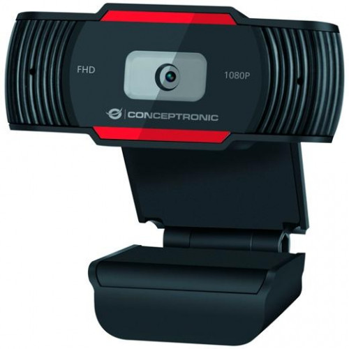 CONCEPTRONIC WEBCAM 1080P FULL HD AJUSTABLE CON MICRÓFONO NEGRO