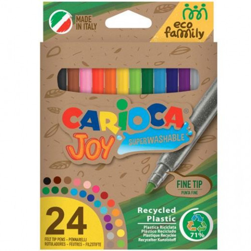 CARIOCA ESTUCHE 24 ROTULADORES JOY ECO FAMILY PUNTA FINA C/SURTIDOS
