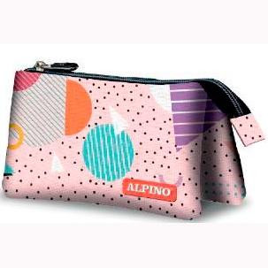 ALPINO ESTUCHE GEOMETRIC 3 COMPARTIMENTOS 22X11X3,5CM MULTICOLOR