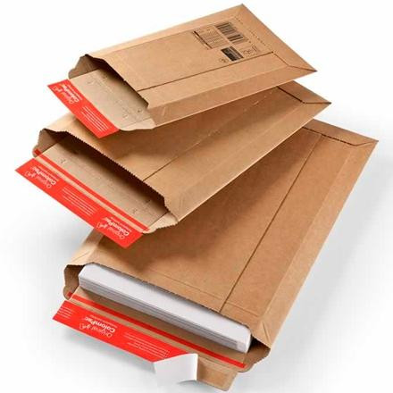 SAM BOLSA CARTON CORRUGADO EXTRA FUERTE  250X351 CON FUELLE 35MM TAMAÑO A4+ 100 BOLSAS