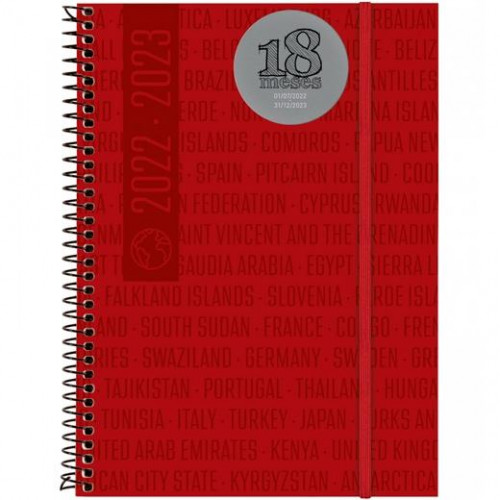 FINOCAM AGENDA ESCOLAR ESPIRAL E10 SVH TAPAS PP TRAVEL MULTILINGUE 18 MESES 2022-2023