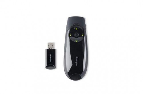KENSINGTON EXPERT PUNTERO LASER VERDE - CONEXIÓN INALÁMBRICA USB PLUG & PLAY A 2,4 GHZ - ALCANCE 45M