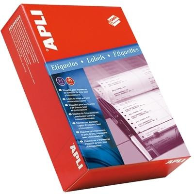 APLI ETIQUETAS EN CONTINUO PERMANENTES PLEGADAS EN ZIG ZAG A 127,0 X 48,7 MM CANTOS ROMO - 1 500 HOJAS 3000 ETIQUETAS