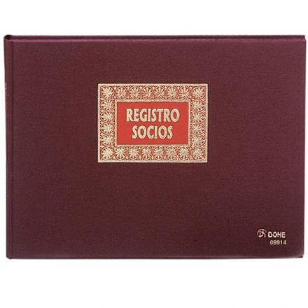 DOHE LIBRO REGISTRO- REGISTRO DE SOCIOS FOLIO APAISADO 100 HOJAS NUMERADAS