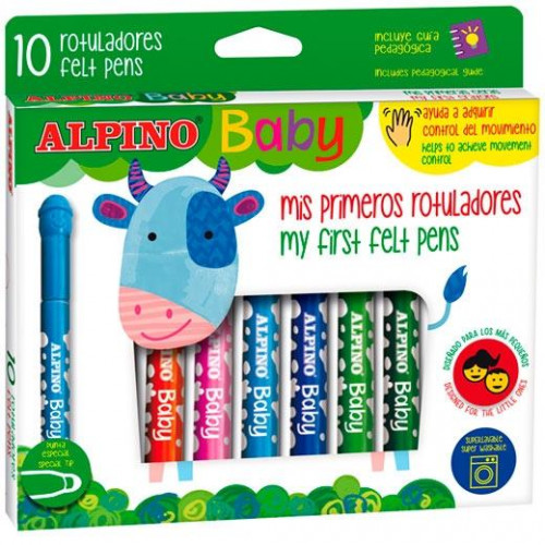 ALPINO ESTUCHE 10 MIS PRIMEROS ROTULADORES BABY PARA BEBÉS C/SURTIDOS