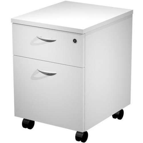ARTEXPORT CAJONERA PRESTO 2 CAJONES C/RUEDAS GUÍAS METÁLICAS CERRADURA BLANCO -DESMONTADO-