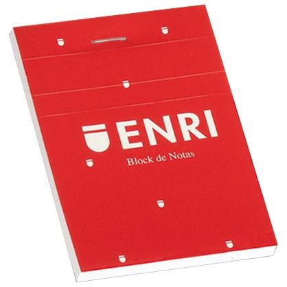 ENRI BLOC DE NOTAS GRAPADO 80H A7 LISO T/BLANDA ROJO