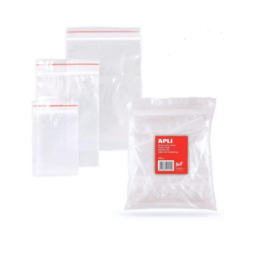 APLI BOLSAS AUTOCIERRE 80X120MM PACK DE 100 BOLSAS