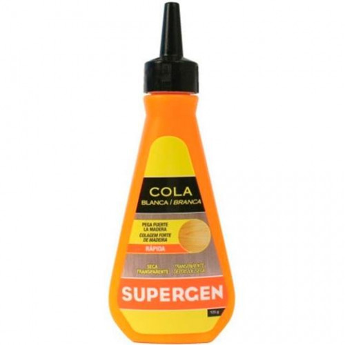 SUPERGEN COLA BLANCA RÁPIDA SECADO TRANSPARENTE BOTELLA 125GR