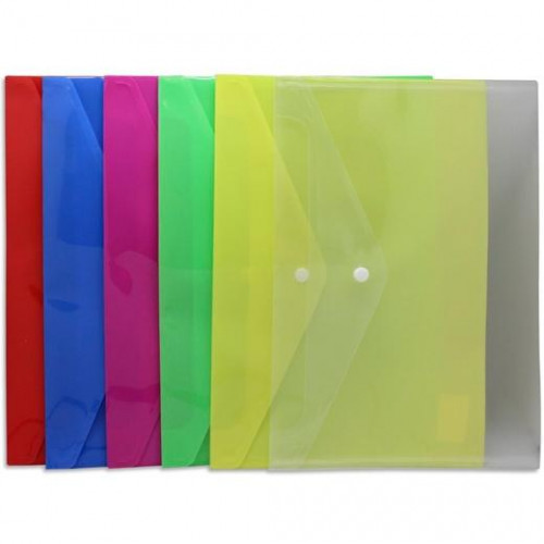 BISMARK SOBRE PORTADOCUMENTOS CON BROCHE 325X230MM PP TRANSLÚCIDO COLORES SURTIDOS NEÓN -12U-