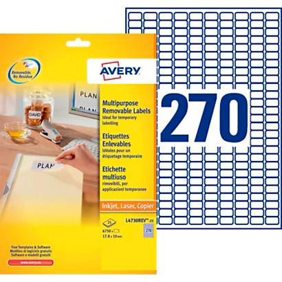 AVERY ETIQUETAS MINI REMOVIBLES 17,8X10 MM BLANCO -25H-