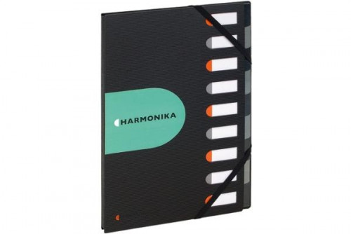 EXACOMPTA CLASIFICADOR TAPA DURA HARMONIKA EXACTIVE LOMO EXTENSIBLE 9 COMPARTIMENTOS NEGRO