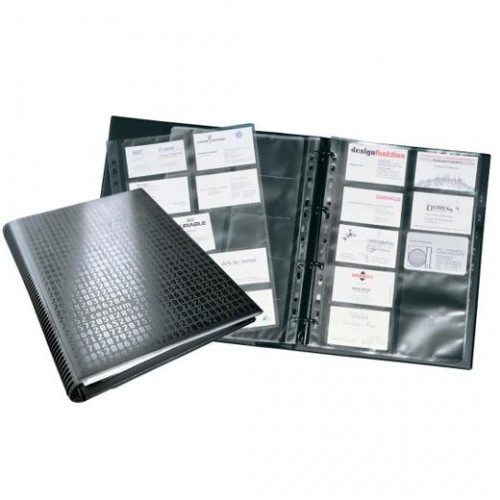 DURABLE VISIFIX CENTIUM TARJETERO 4 ANILLAS C/20 FUNDAS A4 DE PP TRANSPARENTE + 12 SEPARADORES A-Z NEGRO