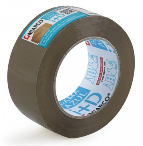 MIARCO CINTA DE EMBALAJE GAMA AZUL ROLLO 48X66 MARRÓN PACK -6 UD-