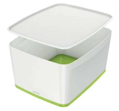 LEITZ CAJA ALMACENAMIENTO MYBOX WOW GRANDE C/TAPA 318X198X385MM TURQUESA/BLANCO