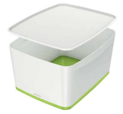 LEITZ CAJA ALMACENAMIENTO MYBOX WOW GRANDE C/TAPA 318X198X385MM VERDE/BLANCO