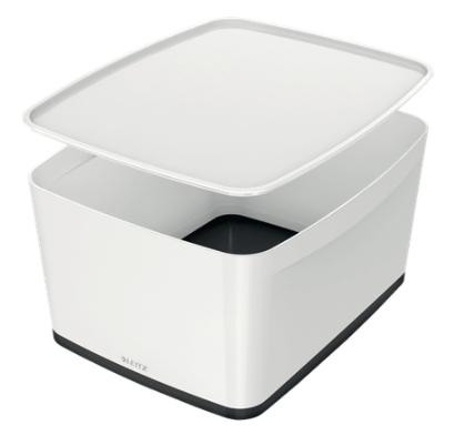 LEITZ CAJA ALMACENAMIENTO MYBOX WOW GRANDE C/TAPA 318X198X385MM NEGRO/BLANCO