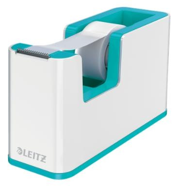 LEITZ DISPENSADOR DE CINTA ADHESIVA WOW DUAL TURQUESA/BLANCO