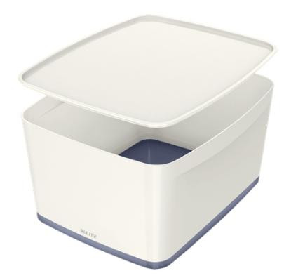 LEITZ CAJA ALMACENAMIENTO MYBOX WOW GRANDE C/TAPA 318X198X385MM GRIS/BLANCO