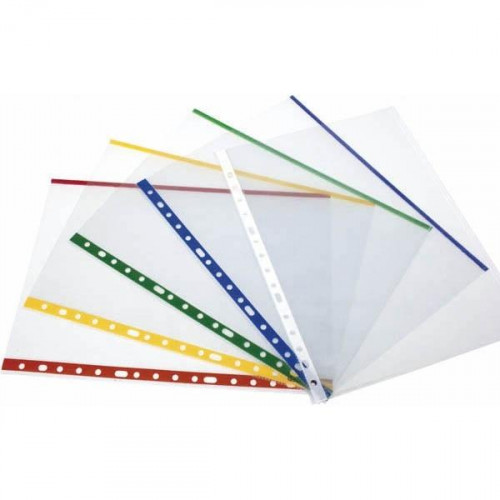 GRAFOPLAS FUNDAS MULTITALADRO 16 PP TRANSPARENTES FOLIO LOMO REFORZADO INDICADOR COLOR AZUL  -100U-