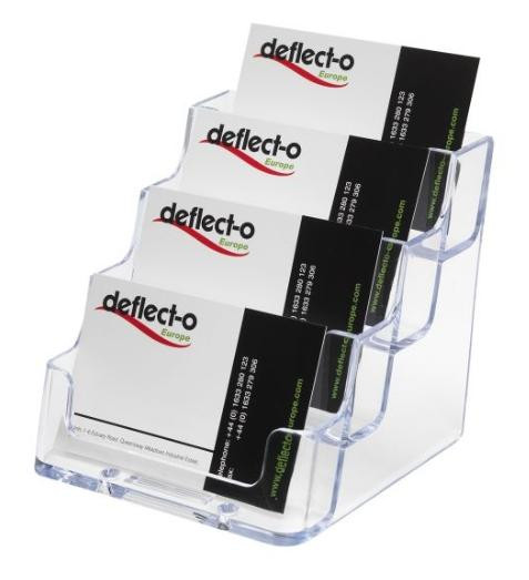 ARCHIVO 2000 PORTATARJETAS DE SOBREMESA 4 COMPARTIMENTOS PARA 200 TARJETAS CRISTAL